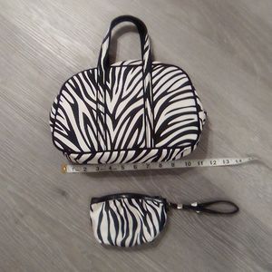 Mini Black White Zebra Stripes Duffle Bag